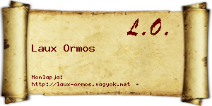 Laux Ormos névjegykártya